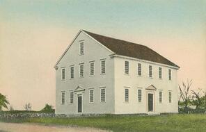 Old Meeting House, built 1774, Sandown, NH; from a 1908 postcard.