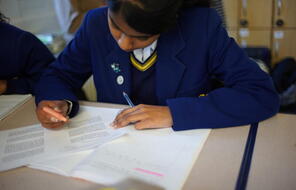 Picture of student working.