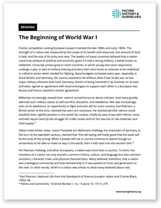 The Beginning of World War I preview image