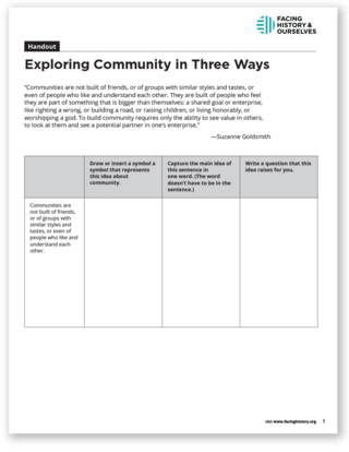 Preview of Exploring Community Graphic Organizer