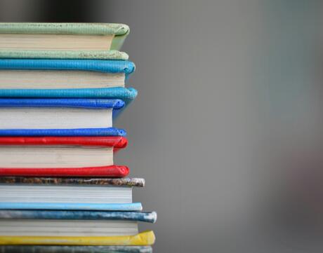 Shallow focus photography of books